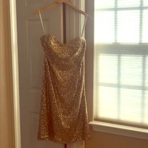 Alfred Angelo Gold Glitter Dress Size 12